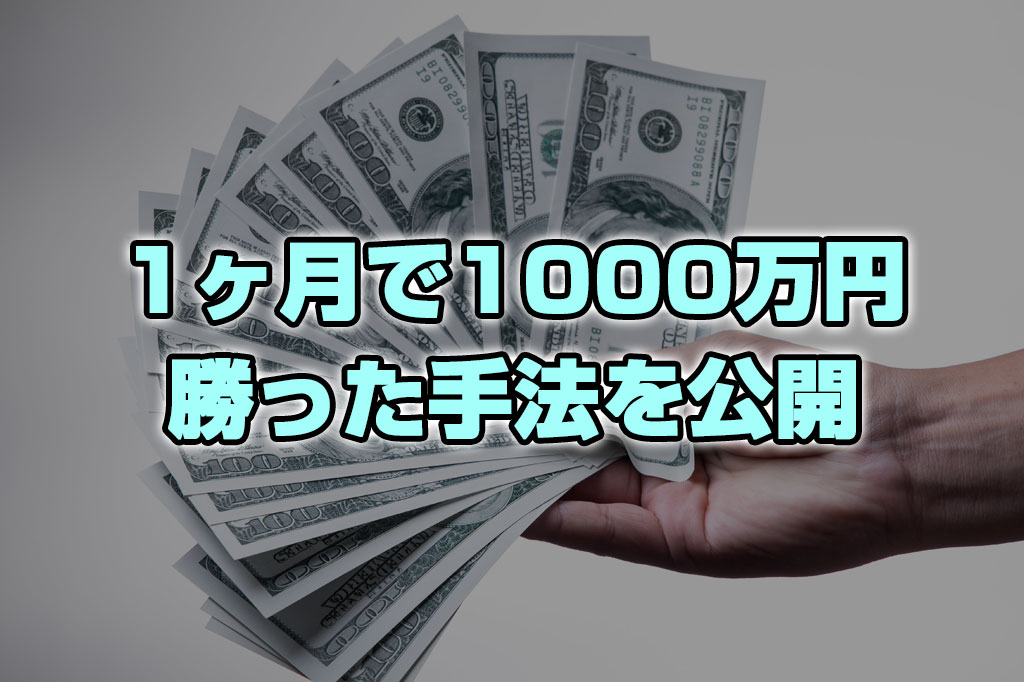 1ヵ月で1000万円勝った手法を公開します！！